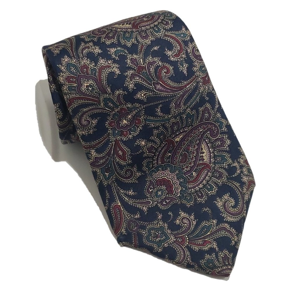 Van Heusen Men's Tie Blue Amoeba Design